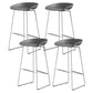 Industrial Indoor Armless Footrest Bar Stool with Metal Legs
