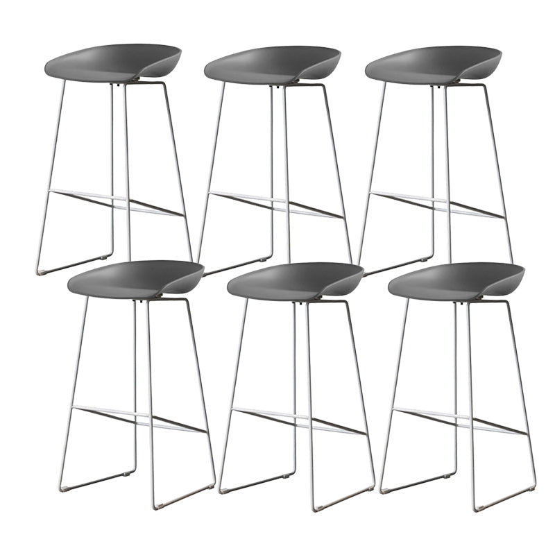 Industrial Indoor Armless Footrest Bar Stool with Metal Legs