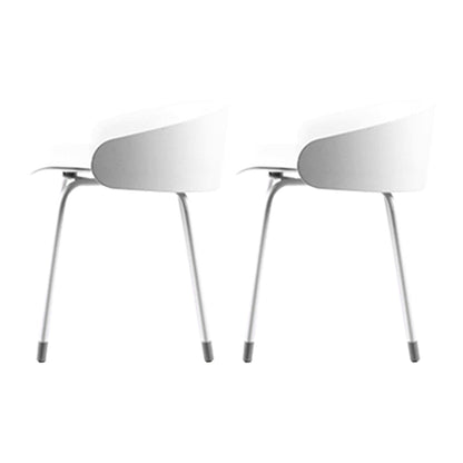 ホワイトメタルベースのあるコンテンポラリーバケツローバックアームレスバースツール