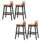 Contemporary 38.5-inch Armless Bar Stool with Solid Wood Base