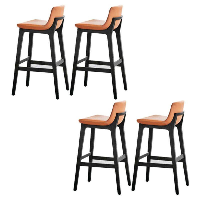 Contemporary 38.5-inch Armless Bar Stool with Solid Wood Base