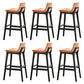 Contemporary 38.5-inch Armless Bar Stool with Solid Wood Base
