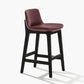 Contemporary 38.5-inch Armless Bar Stool with Solid Wood Base