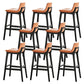 Contemporary 38.5-inch Armless Bar Stool with Solid Wood Base