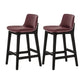Contemporary 38.5-inch Armless Bar Stool with Solid Wood Base