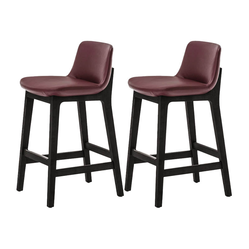 Contemporary 38.5-inch Armless Bar Stool with Solid Wood Base