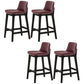 Contemporary 38.5-inch Armless Bar Stool with Solid Wood Base