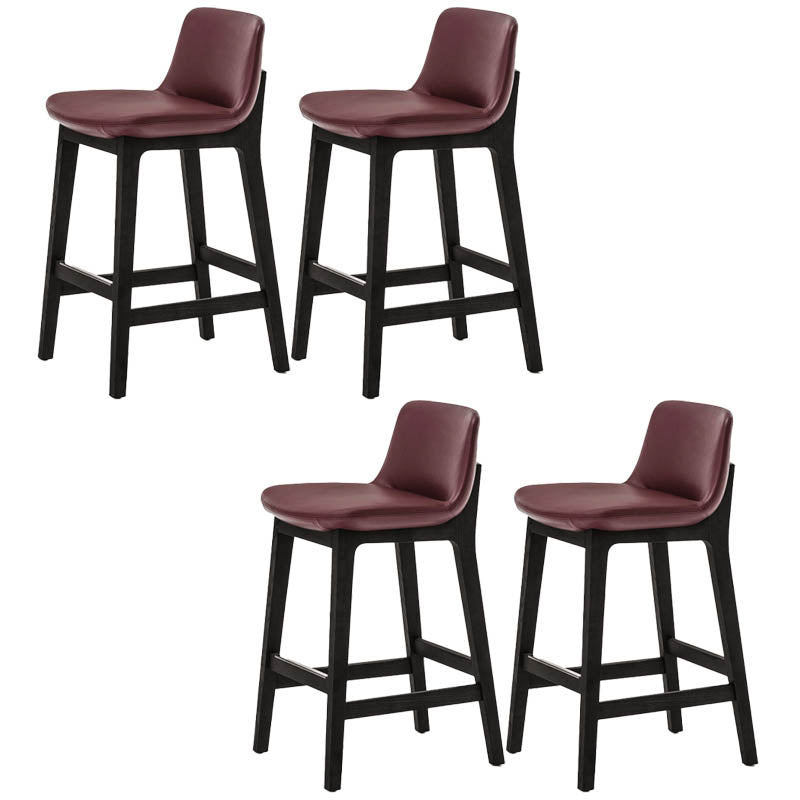 Contemporary 38.5-inch Armless Bar Stool with Solid Wood Base