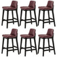 Contemporary 38.5-inch Armless Bar Stool with Solid Wood Base