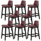 Contemporary 38.5-inch Armless Bar Stool with Solid Wood Base