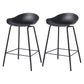 Contemporary Bucket Low Back Plastic Bar Stools with Metal Base