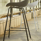 Contemporary Bucket Low Back Plastic Bar Stools with Metal Base