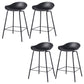 Contemporary Bucket Low Back Plastic Bar Stools with Metal Base