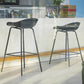 Contemporary Bucket Low Back Plastic Bar Stools with Metal Base