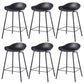 Contemporary Bucket Low Back Plastic Bar Stools with Metal Base