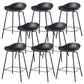 Contemporary Bucket Low Back Plastic Bar Stools with Metal Base