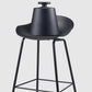 Contemporary Bucket Low Back Plastic Bar Stools with Metal Base
