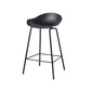 Contemporary Bucket Low Back Plastic Bar Stools with Metal Base