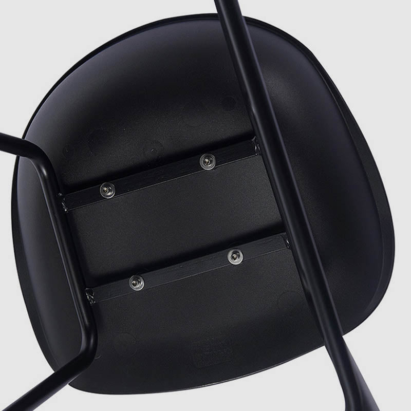 Contemporary Bucket Low Back Plastic Bar Stools with Metal Base