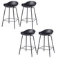 Contemporary Bucket Low Back Plastic Bar Stools with Metal Base