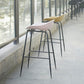 Contemporary Bucket Low Back Plastic Bar Stools with Metal Base