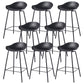 Contemporary Bucket Low Back Plastic Bar Stools with Metal Base