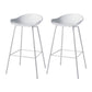 Contemporary Bucket Low Back Plastic Bar Stools with Metal Base