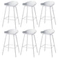 Contemporary Bucket Low Back Plastic Bar Stools with Metal Base