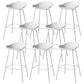 Contemporary Bucket Low Back Plastic Bar Stools with Metal Base