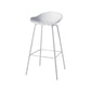 Contemporary Bucket Low Back Plastic Bar Stools with Metal Base