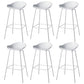 Contemporary Bucket Low Back Plastic Bar Stools with Metal Base