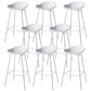 Contemporary Bucket Low Back Plastic Bar Stools with Metal Base
