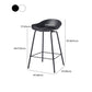 Contemporary Bucket Low Back Plastic Bar Stools with Metal Base