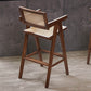 Contemporary 43.3-inch Armed Bar Stools with Solid Wood Base