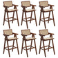 Contemporary 43.3-inch Armed Bar Stools with Solid Wood Base