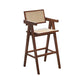 Contemporary 43.3-inch Armed Bar Stools with Solid Wood Base