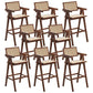 Contemporary 43.3-inch Armed Bar Stools with Solid Wood Base