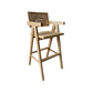 Contemporary 43.3-inch Armed Bar Stools with Solid Wood Base