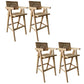 Contemporary 43.3-inch Armed Bar Stools with Solid Wood Base