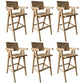 Contemporary 43.3-inch Armed Bar Stools with Solid Wood Base