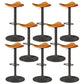Saddle Seat Adjustable Height Swivel Armless Bar Stool with Footrest