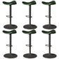 Saddle Seat Adjustable Height Swivel Armless Bar Stool with Footrest