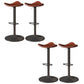 Saddle Seat Adjustable Height Swivel Armless Bar Stool with Footrest