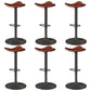 Saddle Seat Adjustable Height Swivel Armless Bar Stool with Footrest