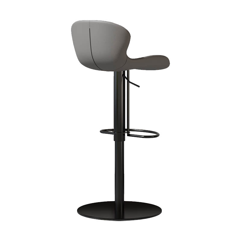 Contemporary Style Adjustable Backrest Counter Stool with Leather Cushion