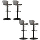Contemporary Style Adjustable Backrest Counter Stool with Leather Cushion