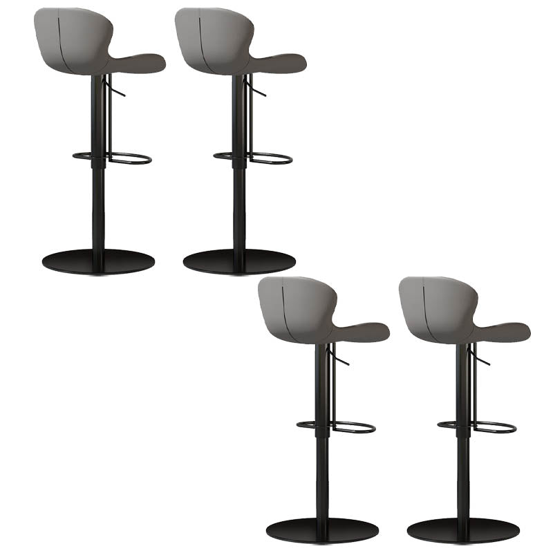Contemporary Style Adjustable Backrest Counter Stool with Leather Cushion
