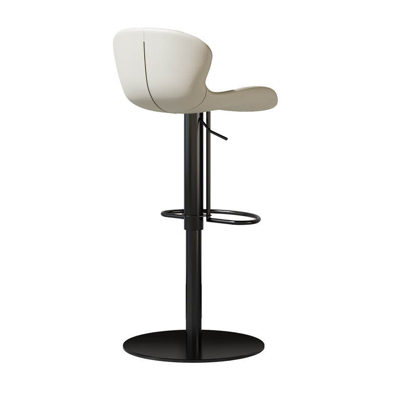 Contemporary Style Adjustable Backrest Counter Stool with Leather Cushion