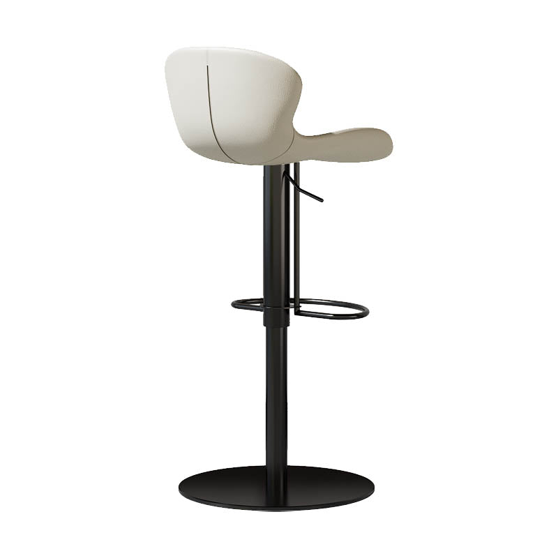 Contemporary Style Adjustable Backrest Counter Stool with Leather Cushion