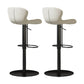 Contemporary Style Adjustable Backrest Counter Stool with Leather Cushion
